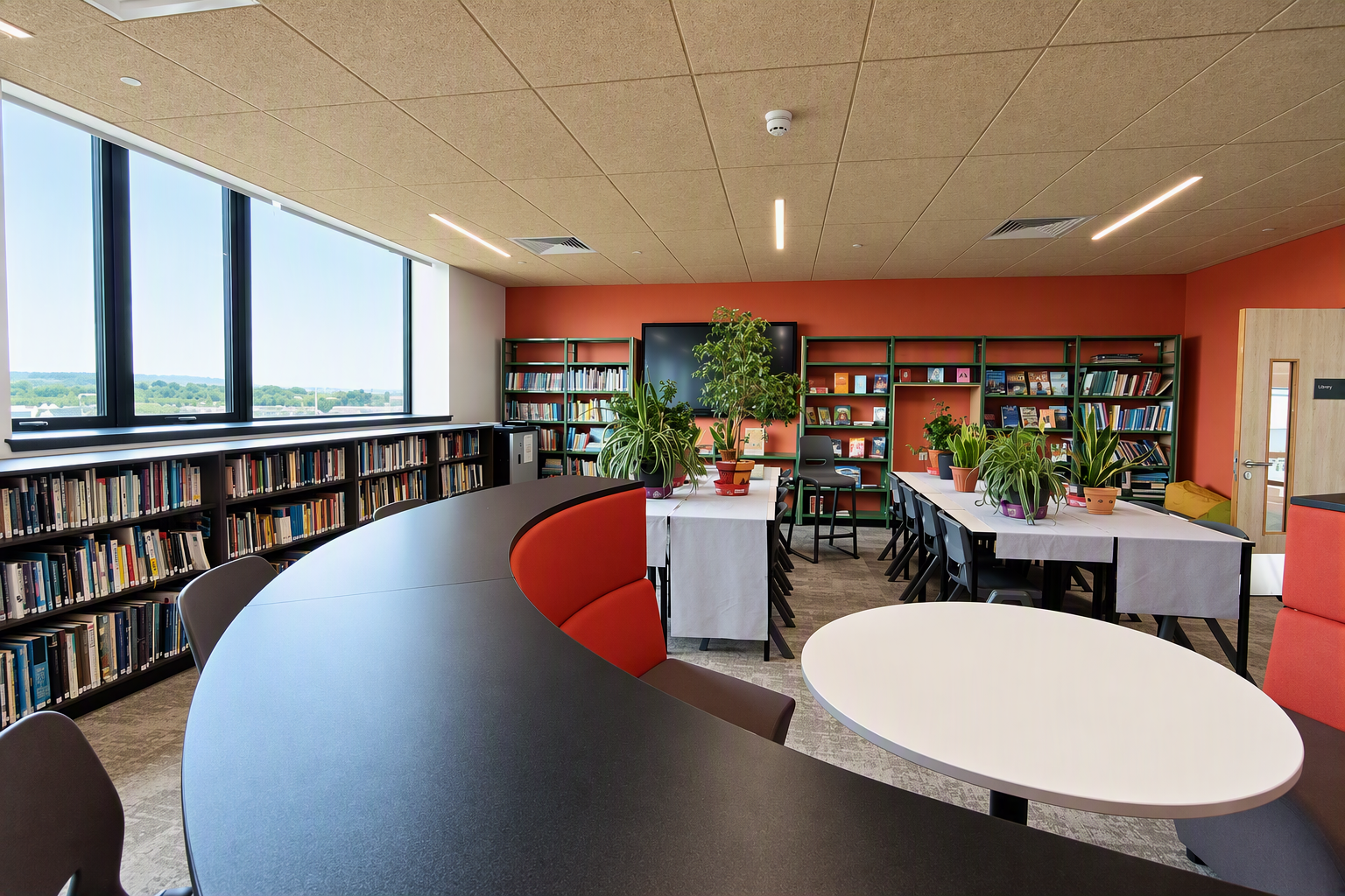 School library fitted furniture and bookshelves
