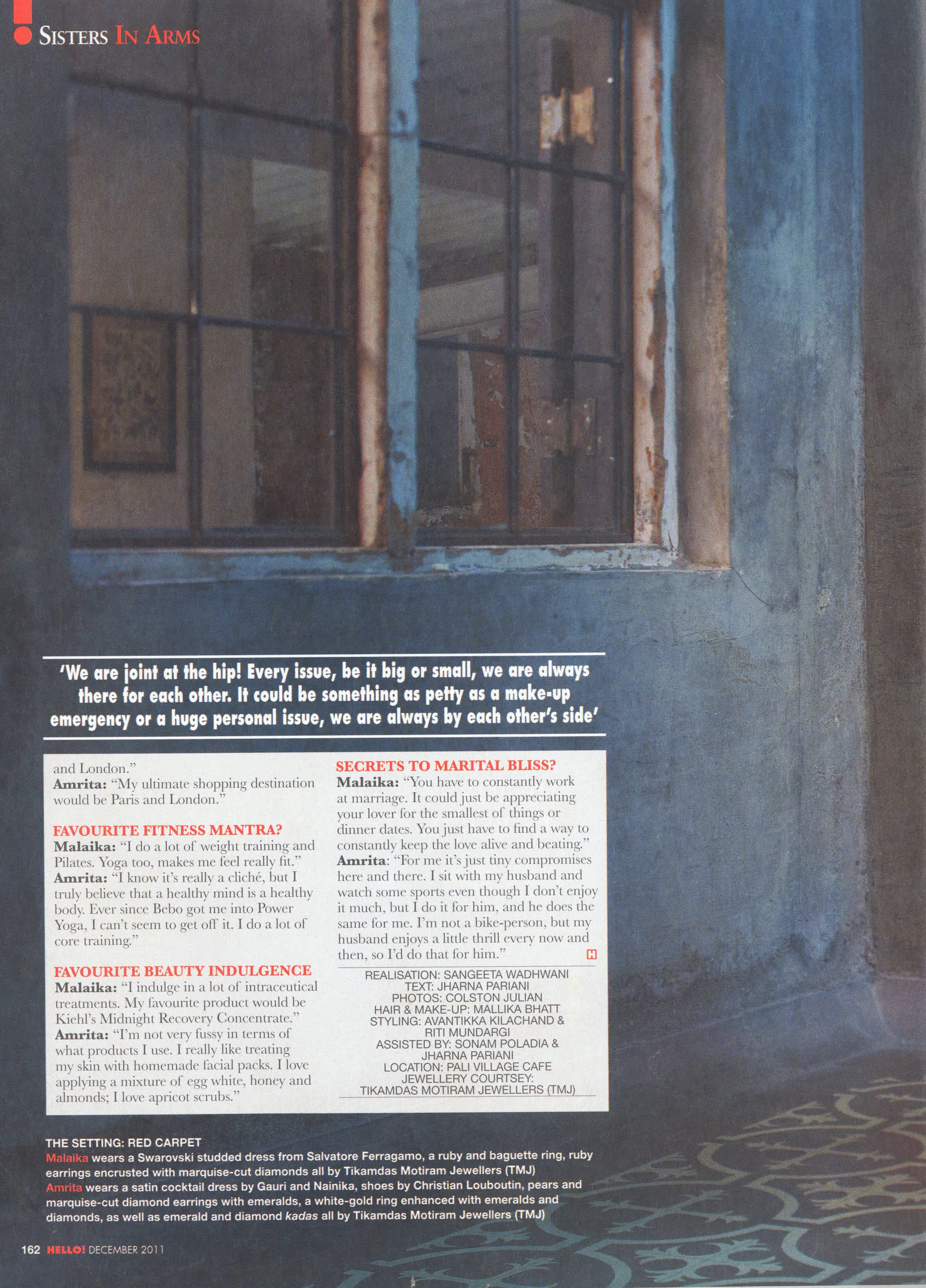 Styling and Interview conducted with Malaika Arora and Amrita Arora for HELLO! India Magazine