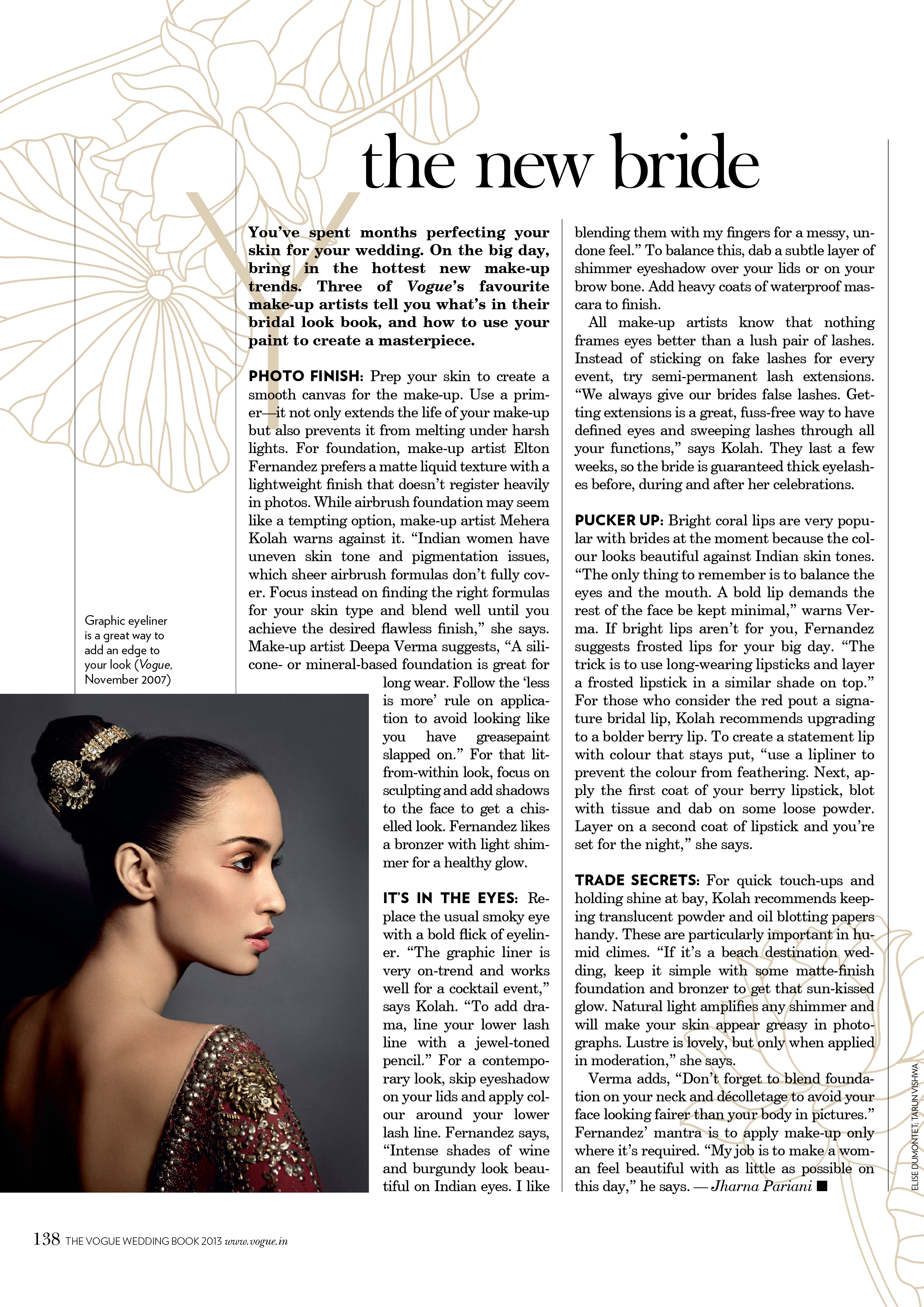Article written for Vogue Wedding Book 2013