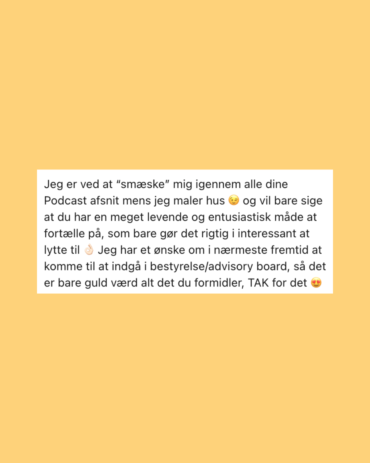 Podcast om bestyrelse - udtalelse fra glad lytter