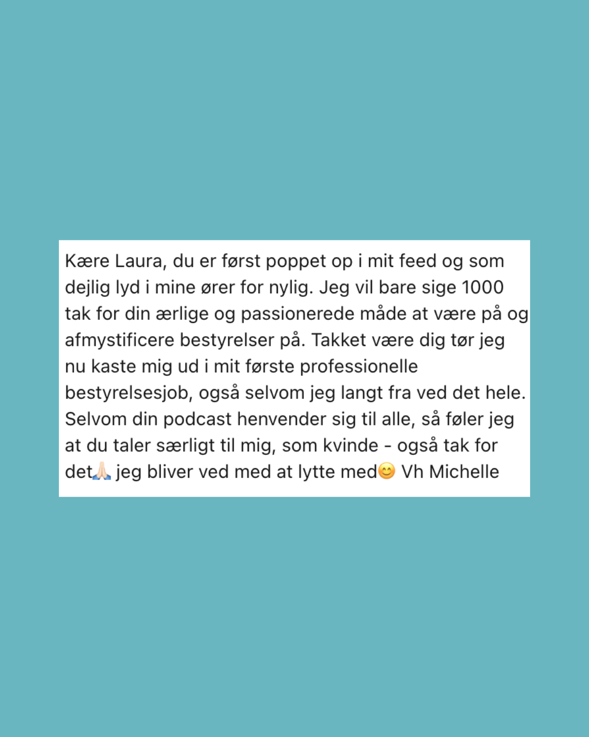 Podcast om bestyrelse - udtalelse fra glad lytter