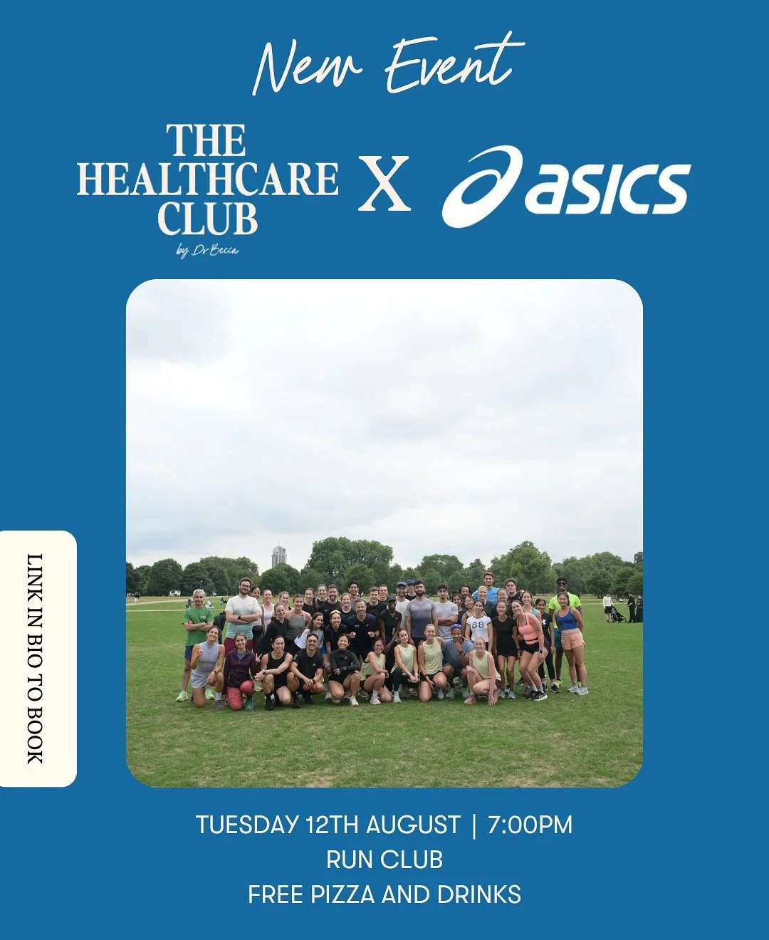 WE GO AGAIN - August 12th 🏃🏽🏃&zwj;♀️🏃🏽&zwj;♂️

🎟️ Sign up via the link in bio on the @strava group! 

5km run followed by FREE PIZZA 🍕

#runclub #running #healthcare #healthcareworkers #thehealthcareclub #run #runner #london #londonrunclub