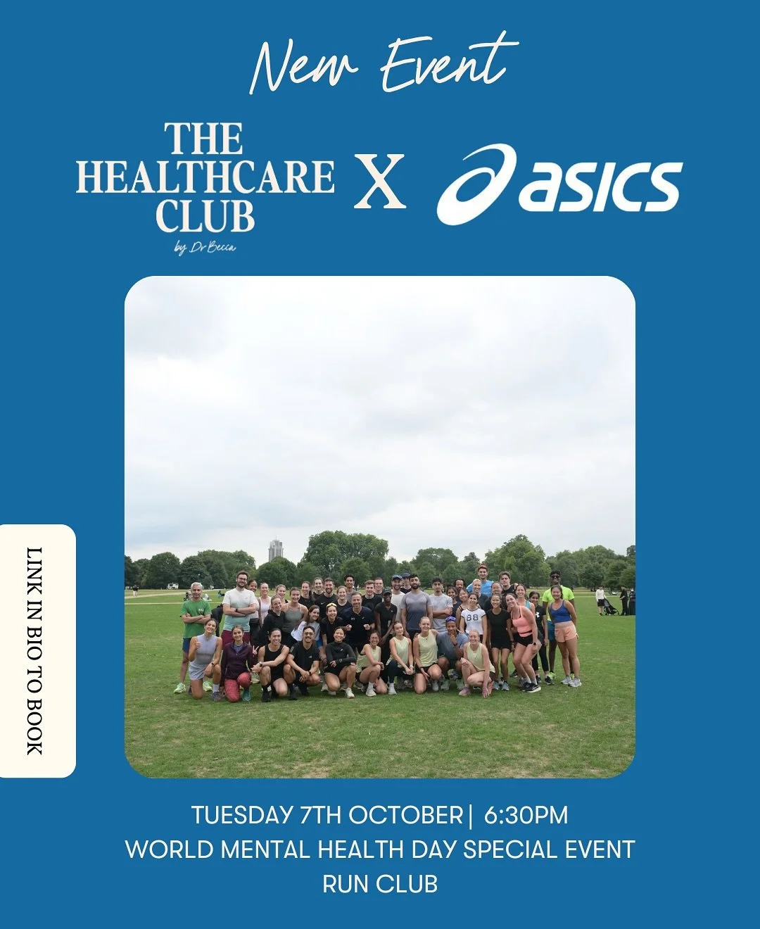 WORLD MENTAL HEALTH DAY EVENT 🌍🧠❤️

join us for a special world mental health day event on October 7th! 

there will be running but with a little twist 👀 focussing on all things improving our mental health! 

Should be a fun one! See you there! 

