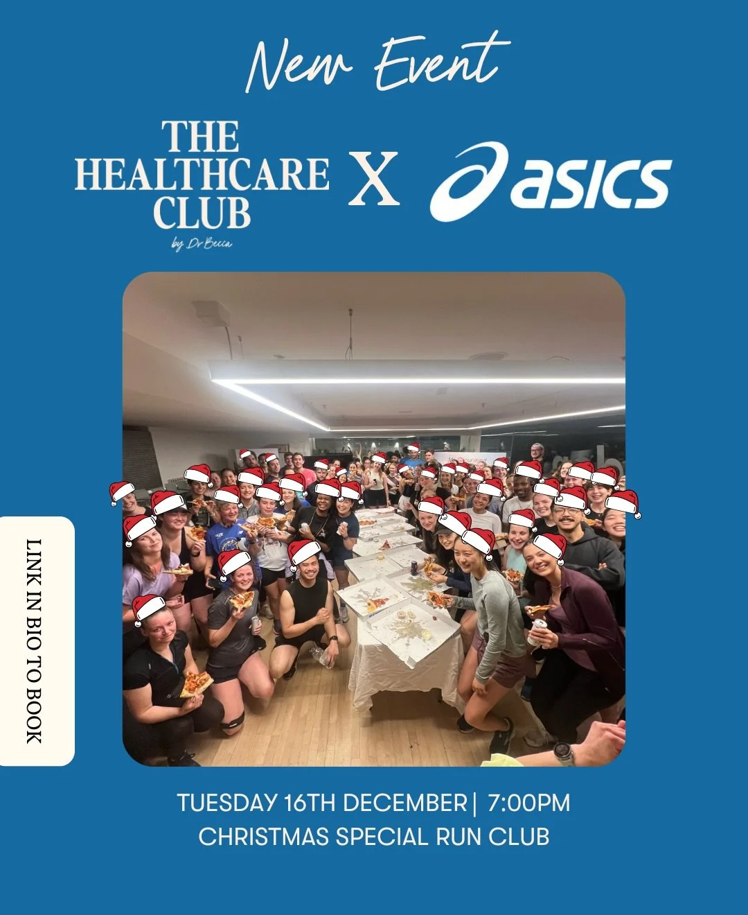CHRISTMAS RUN CLUB 🎄🎄🎄🎄🎄

It&rsquo;s time for the final @the_healthcareclub of the year with @asicsrunning and we are making it a Christmas Special of course! 

It&rsquo;s the classic run club with @asicsrunning but with a few Christmas twists! 