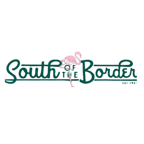 South of the Border sponsor logo featuring restaurant branding with flamingo graphic for Louisiana dining business.