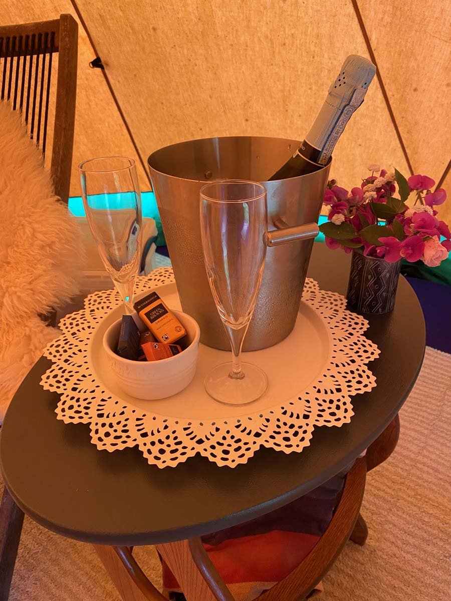 Champagne welcome at Riverside