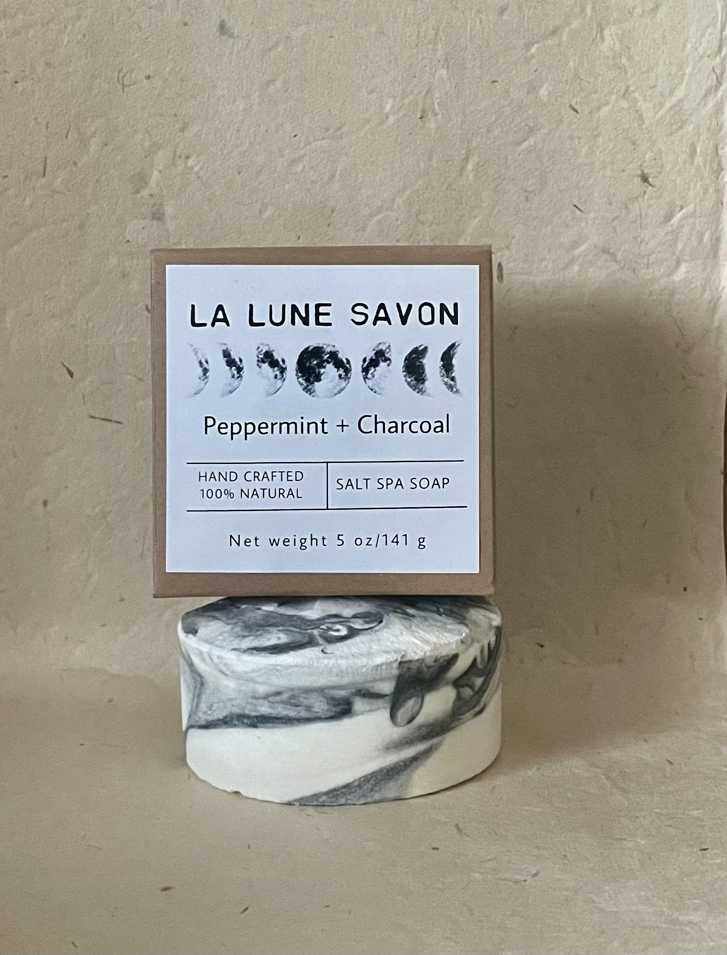 La Lune Savon - Peppermint + Charcoal Salt Spa Soap