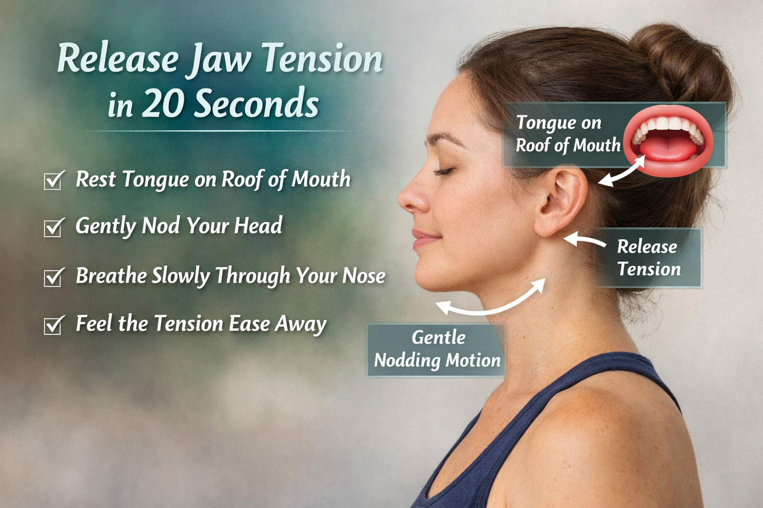 A Simple Technique to Release Jaw Tension: Why Your Tongue and a Gentle Nod Can Make a Difference