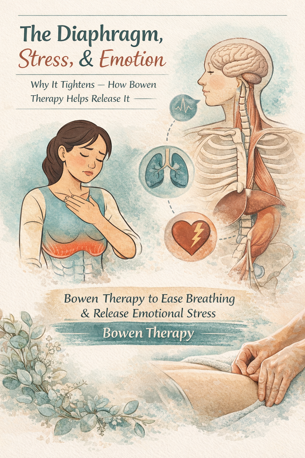 The Diaphragm, Stress &amp; Stored Emotion: Why It Tightens — and How Bowen Therapy Helps Release It
