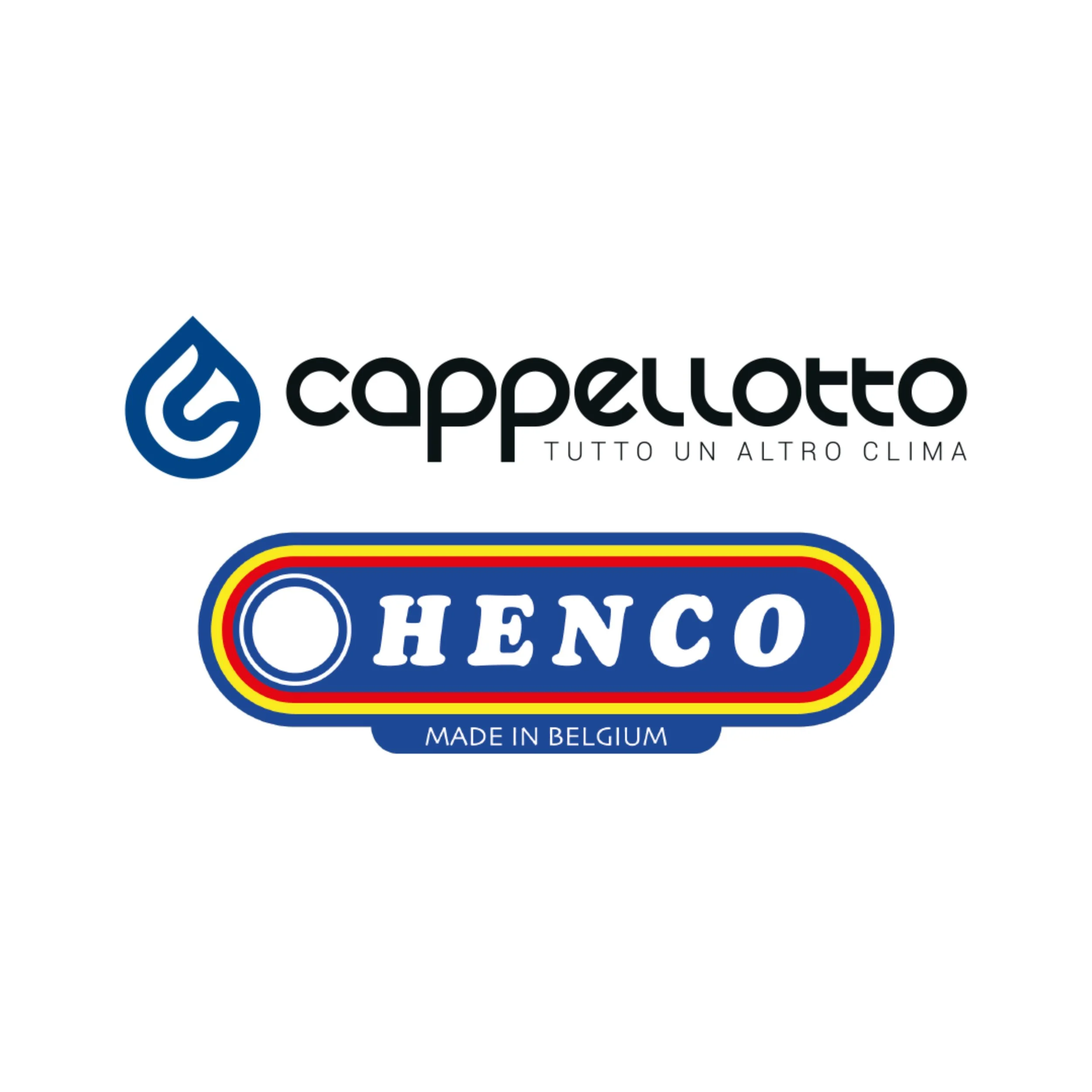 Loghi di Cappellotto e Henco con testo in italiano e in inglese.