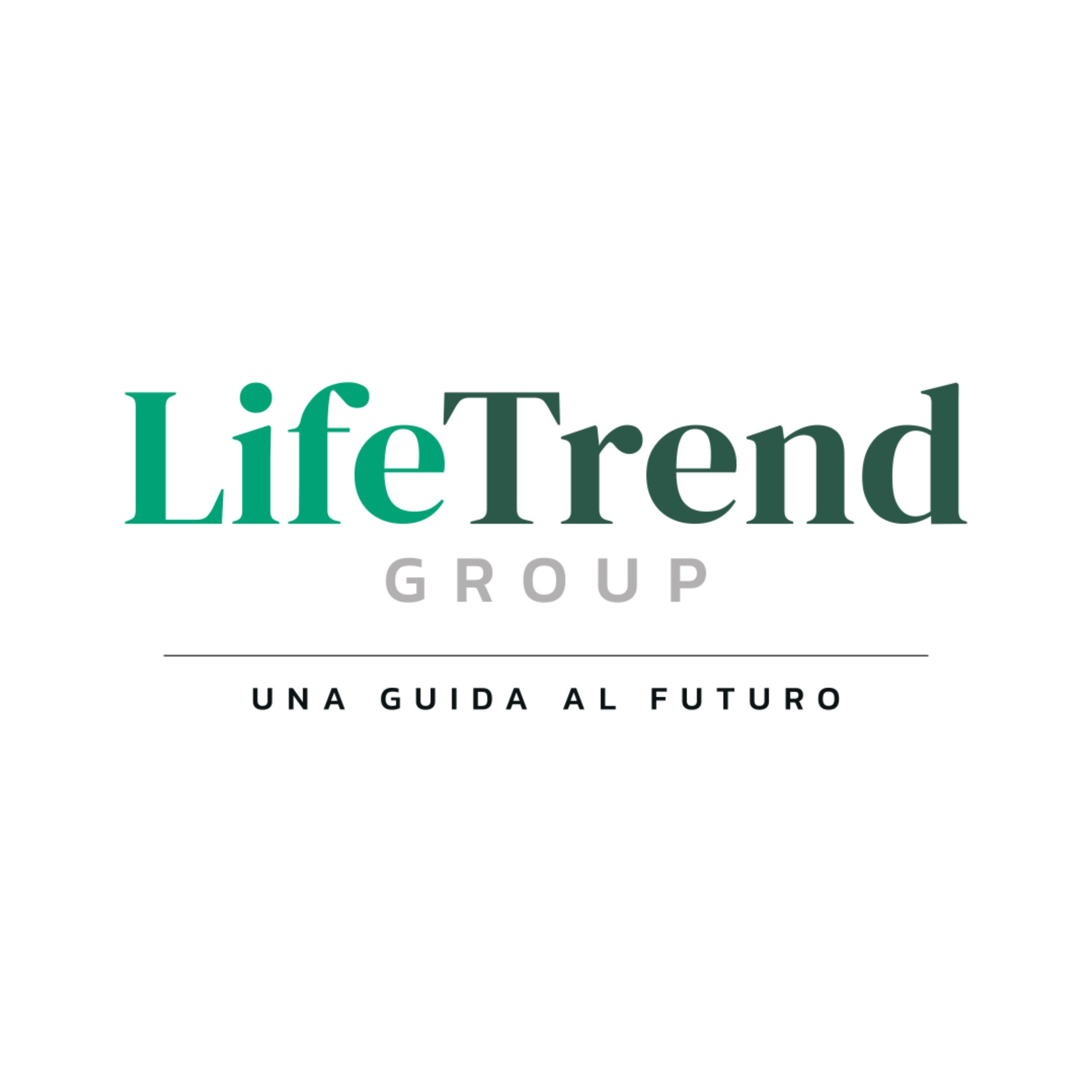 Logo di LifeTrend Group con slogan "Una guida al futuro".