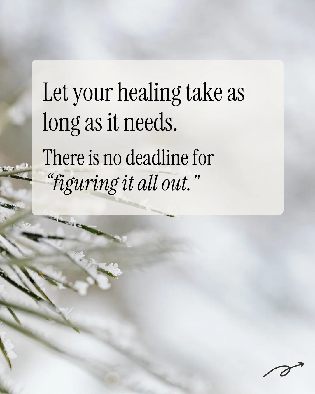 It&rsquo;s time to take the pressure off your pace. 🌬️

You don't need to &quot;power through&quot; grief or rush toward a finish line that doesn't exist. True healing is a cyclical journey, not a straight path.

Whether your heart feels strong toda