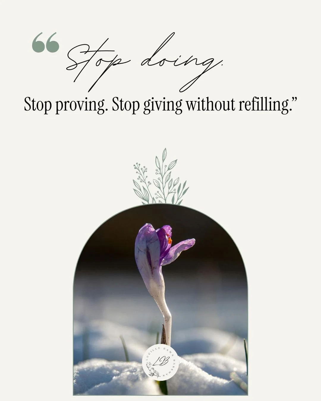 Hard truth: You are not a machine. 🌿

We spend so much energy trying to prove our worth through what we do and how much we give, that we forget our worth is inherent. Taking a beat to refill your own soul isn&rsquo;t selfish&mdash;it&rsquo;s a survi