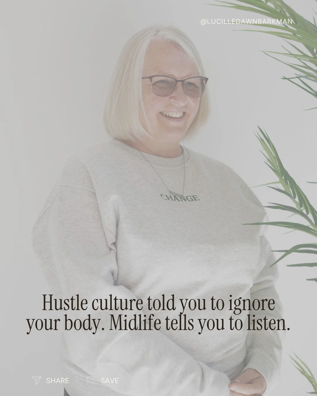 The world benefits from you being tired, distracted, and disconnected from yourself.
But midlife changes the locks. You start to realize that your nervous system is more important than your inbox. If your body says "rest," that is a non-neg