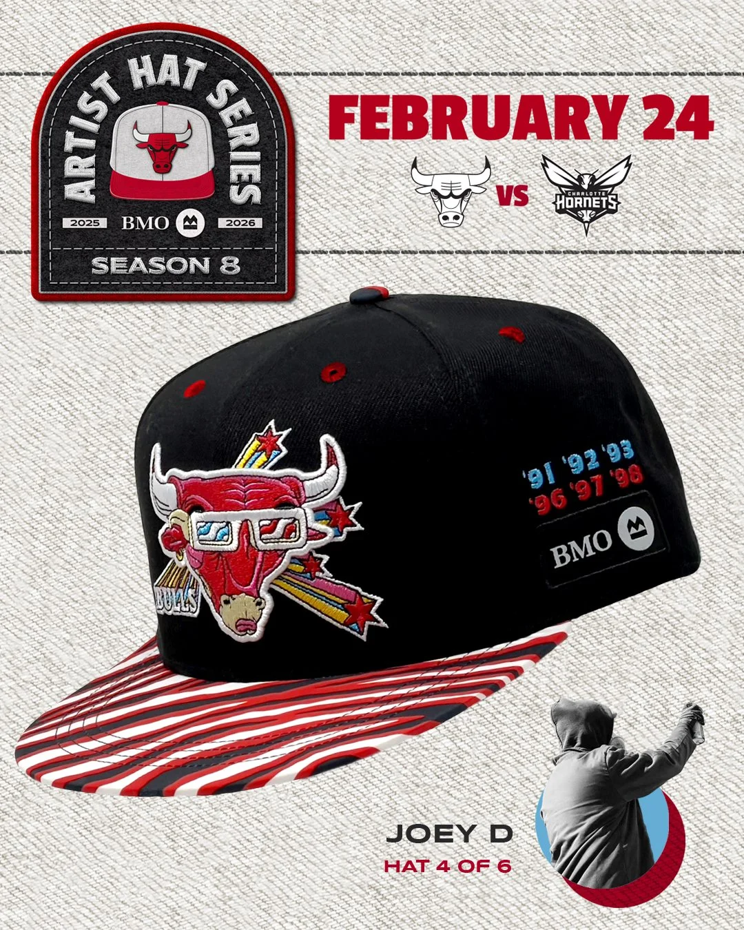 Chicago Bulls Joey D. 76 BMO Hat Chicago NBA