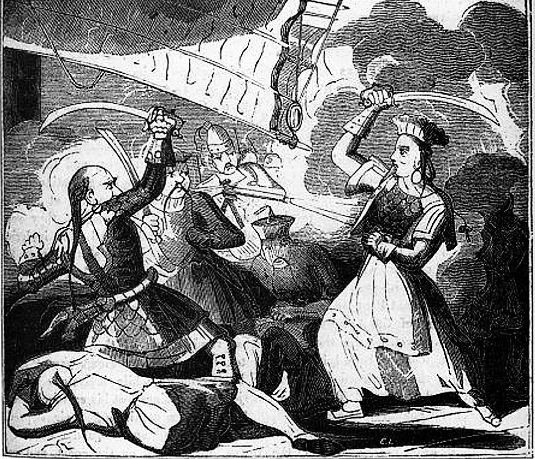 Ilustración de una de las batallas Ching Shih
