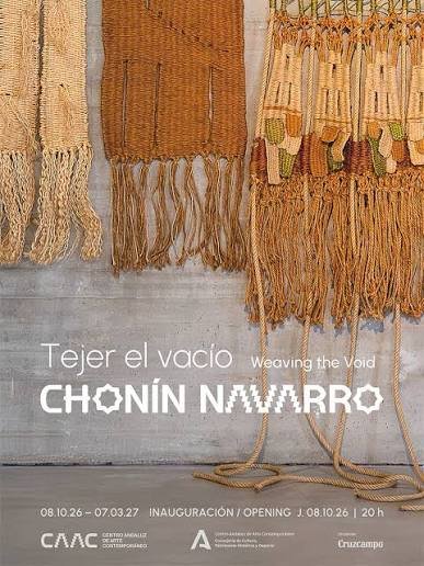 Cartel de la exposición Chonín Navarro, «Tejer el vacío»