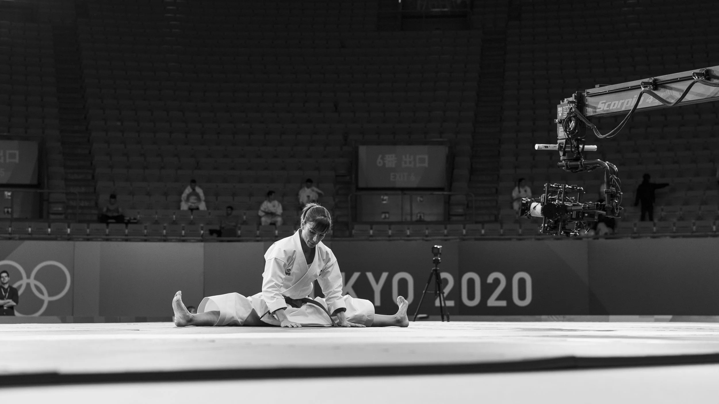Sandra Sánchez durante el rodaje de 'Karateka'