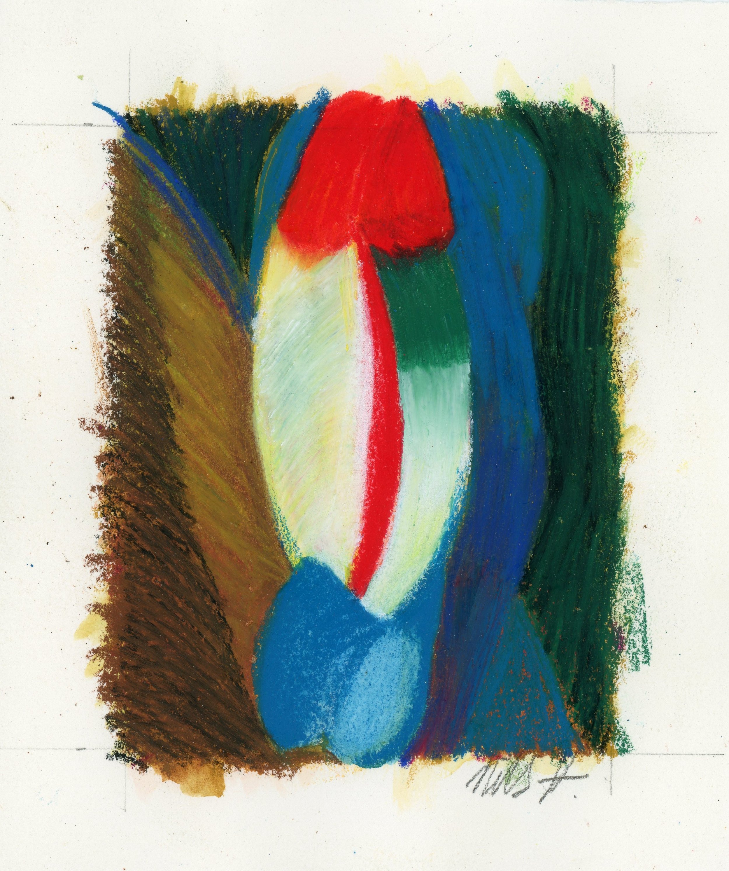 Untitled, 2026. Water soluble crayon - 4 1/4 x 3 1/4 in