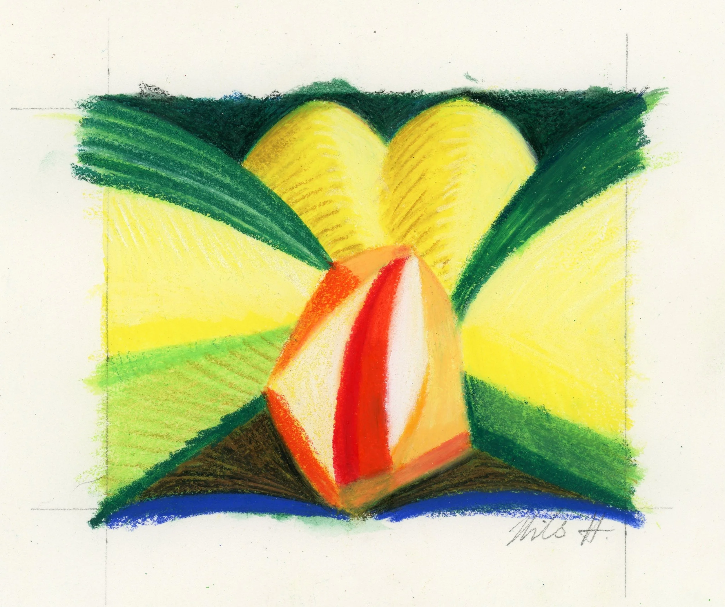 Untitled, 2026. Water soluble crayon - 3 1/4 x 4 1/4 in