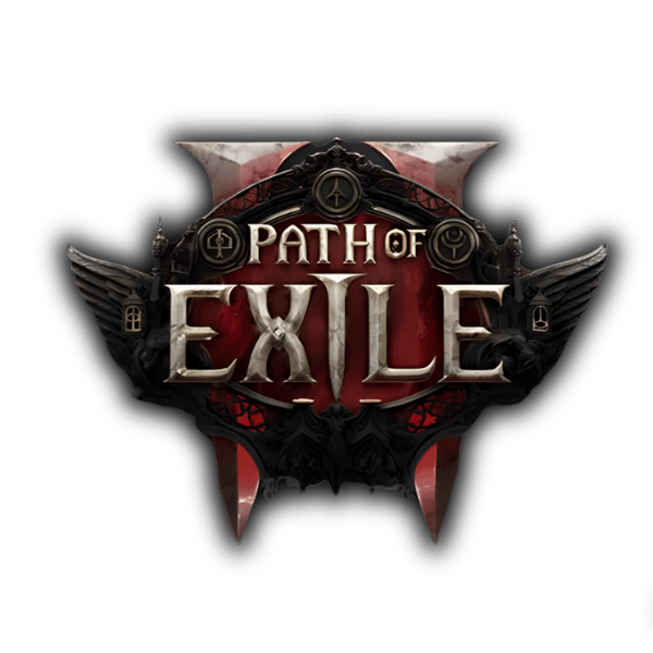 Logo of the video game "Path of Exile" with dark fantasy design elements and gothic style.