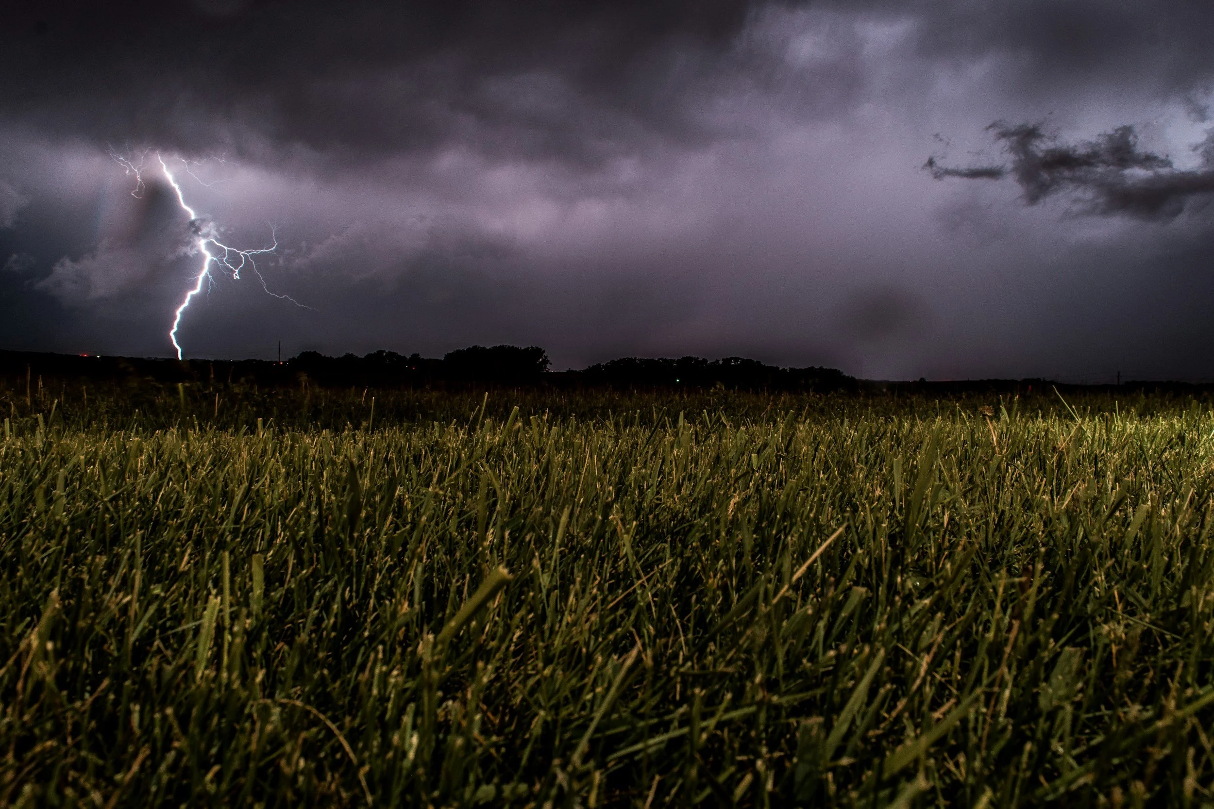 lightning storm in a field