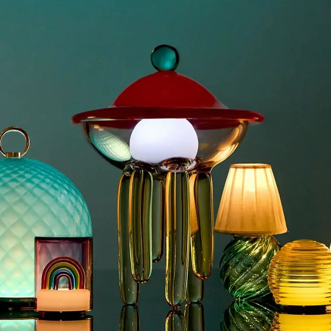 &bull; P U L P O P O L I S &times; A B A S K &bull;
 Now available at abask, Pulpopolis is a collection of hand-blown Murano glass  lamps that blur the line between lighting and sculpture. 

Each piece glows with a soft, bioluminescent energy&mdash;e
