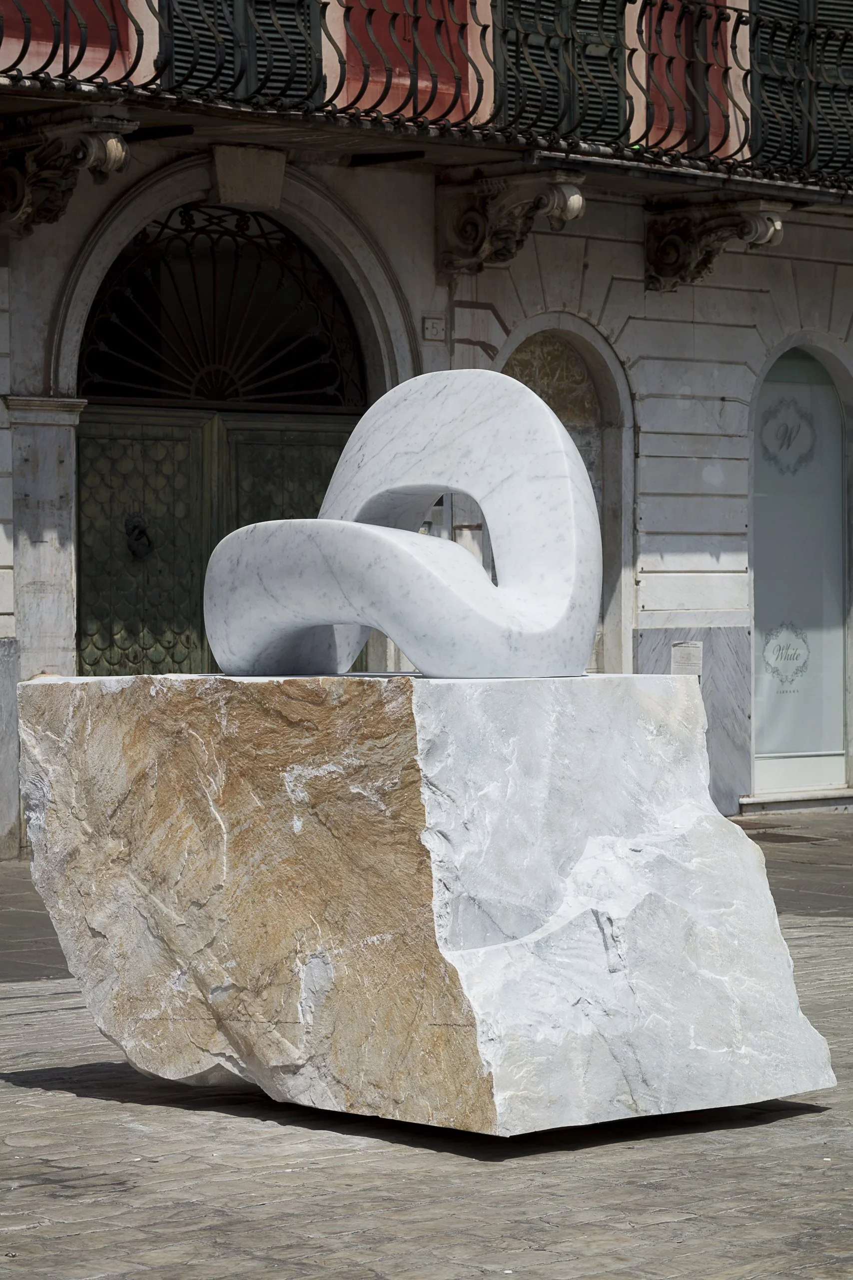Ribbon Armchair. White Carrara, Italy 2025