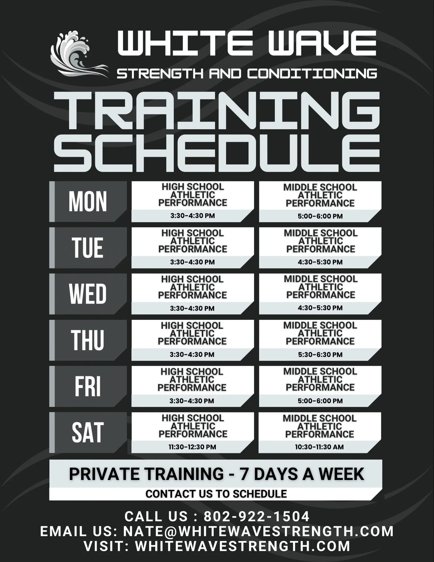 SPRING UPDATE! Athletic Performance classes added on Saturday mornings!