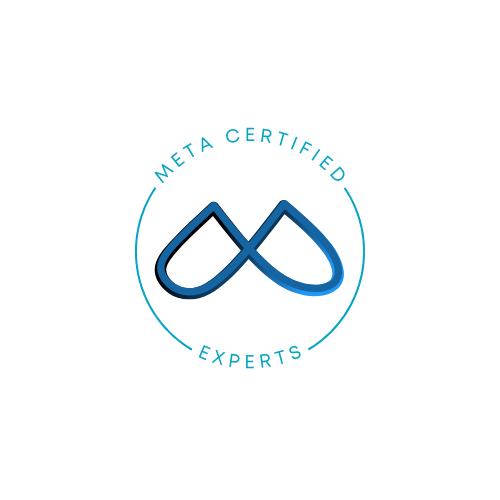 Meta Certified Experts logo featuring a stylized infinity symbol in blue, encircled by the words 'Meta Certified Experts'.