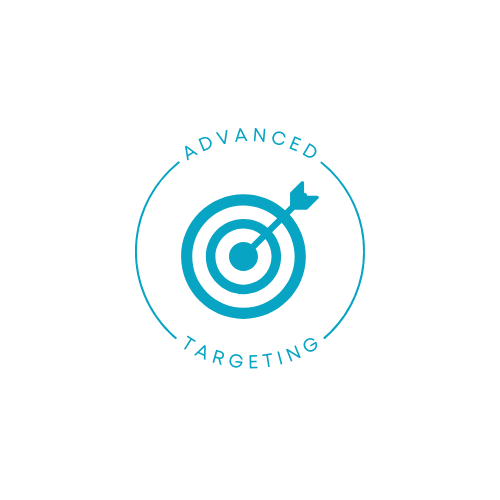 Logo of a target with an arrow hitting the center, surrounded by the words "Advanced Targeting" in a circular arrangement.