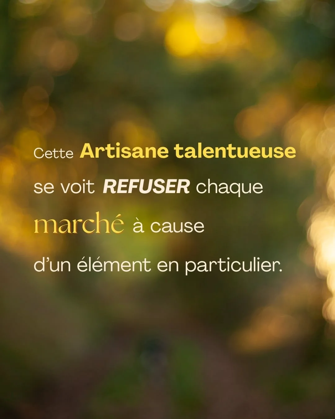 Triste r&eacute;alit&eacute;&hellip;

Je suis s&ucirc;re que cette Artisane n&rsquo;est pas l&agrave; seule &agrave; vivre &ccedil;a 😕

Que cette personne, c&rsquo;est peut &ecirc;tre toi qui d&eacute;bute ou encore qui souhaite acc&eacute;der &agra