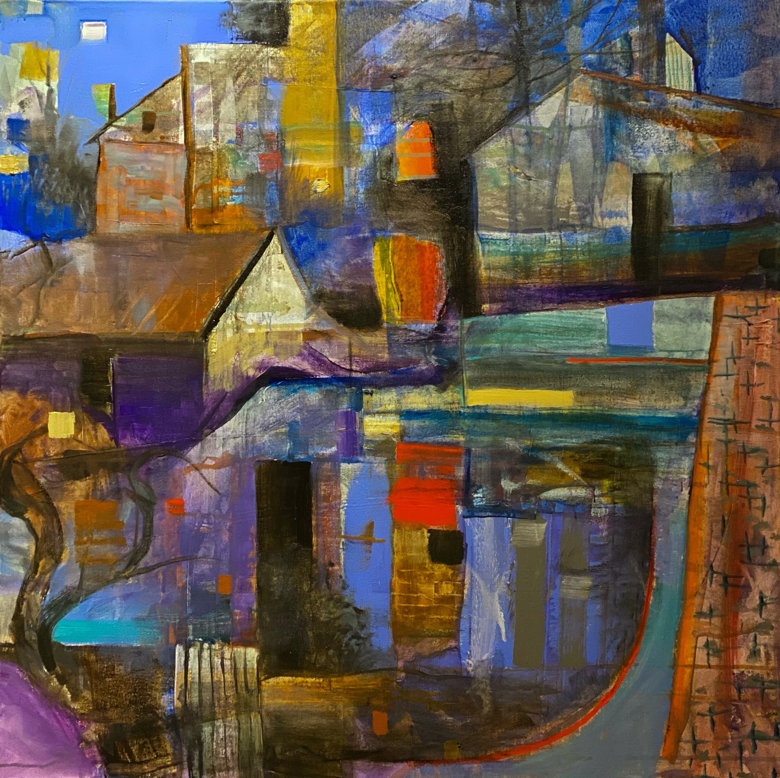 WHILE THE WORLD IS SLEEPING, 30 x 30, acrylic on linen