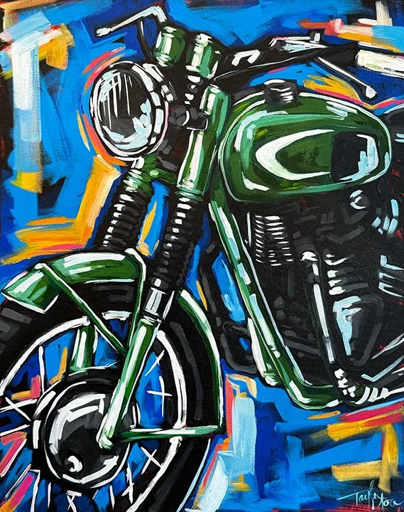 KICKSTART #1, 22x28, acrylic on wood panel