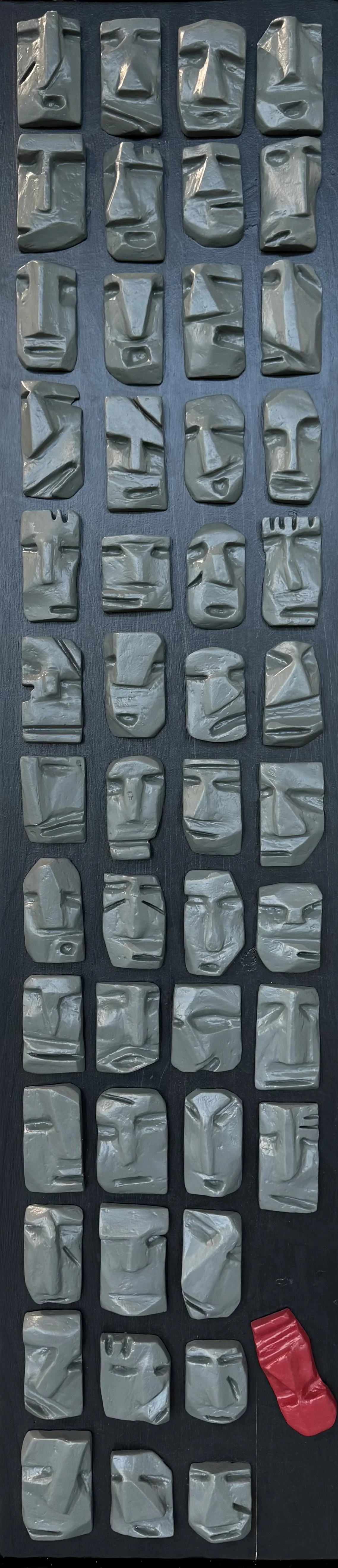 WHY No. 2, 53 x 13.5 inch, mixed media