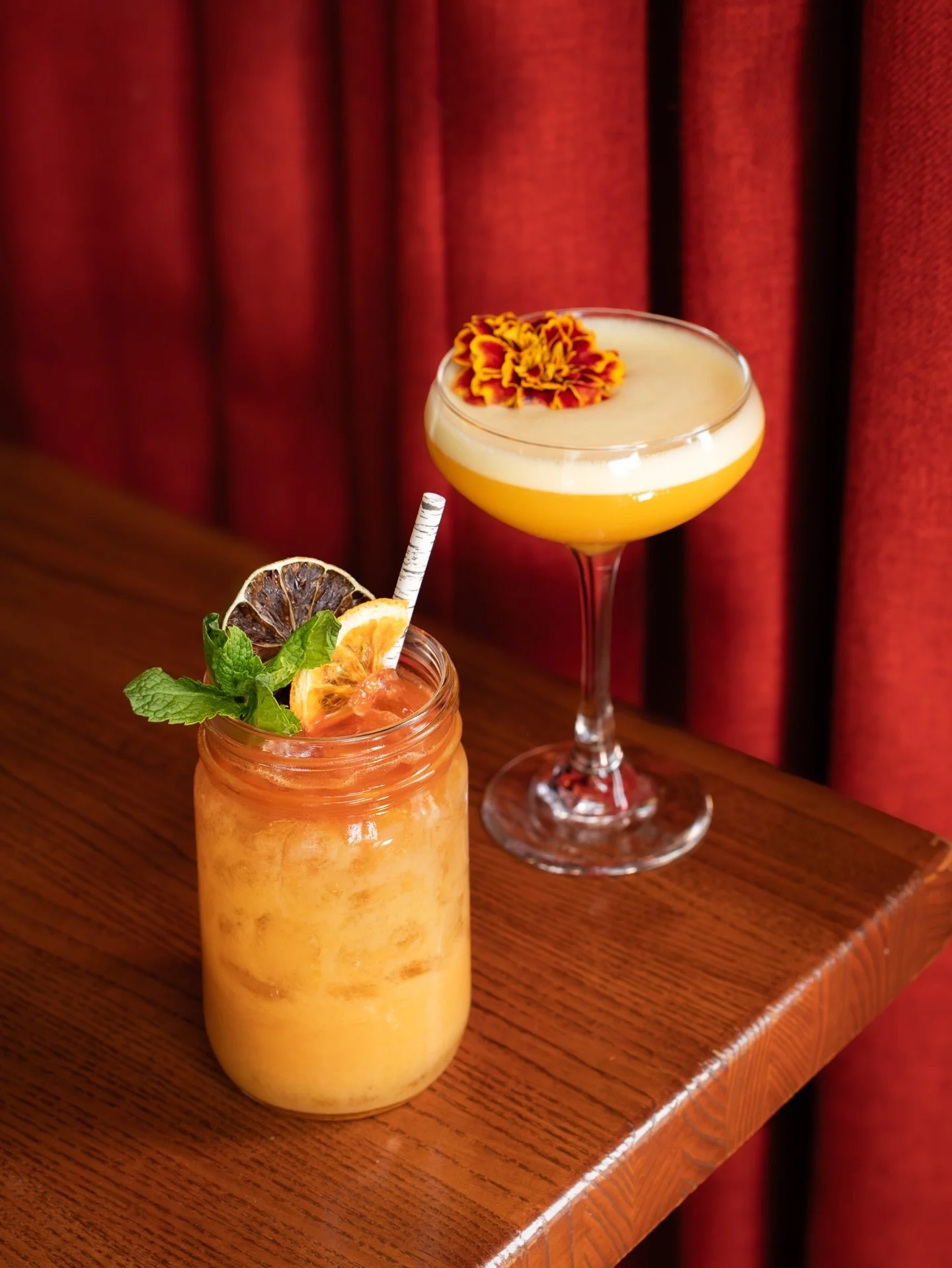 Treat yourself to one of our seasonal cocktails at our East Side location 🍹 ⁠
⁠
Passion Fruit Sour with passion fruit, lime, salted agave, vanilla, egg white (non-alcoholic)⁠
Bolo Tai with pecan-infused bourbon, rum, triple sec, house-made orgeat, l