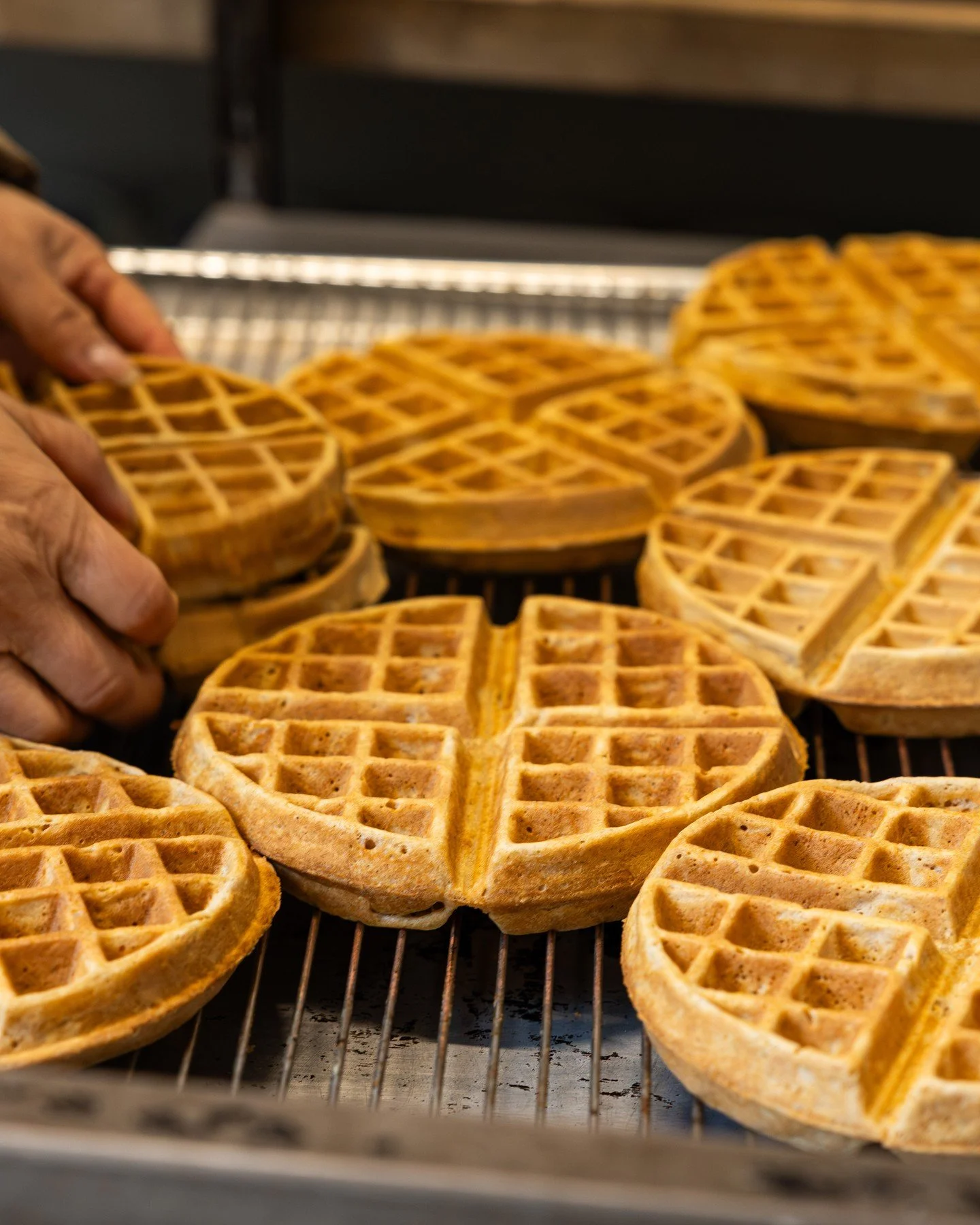 Crispy, golden waffles made fresh 🤩Swing by our Eastside location and pile on the praline bacon, whipped cream, and toasted pecans. Trust us, it&rsquo;s as yummy as it looks!⁠
⁠
#screendoorpdx #pdxfood #portlandfood #travelportland #exploreportland