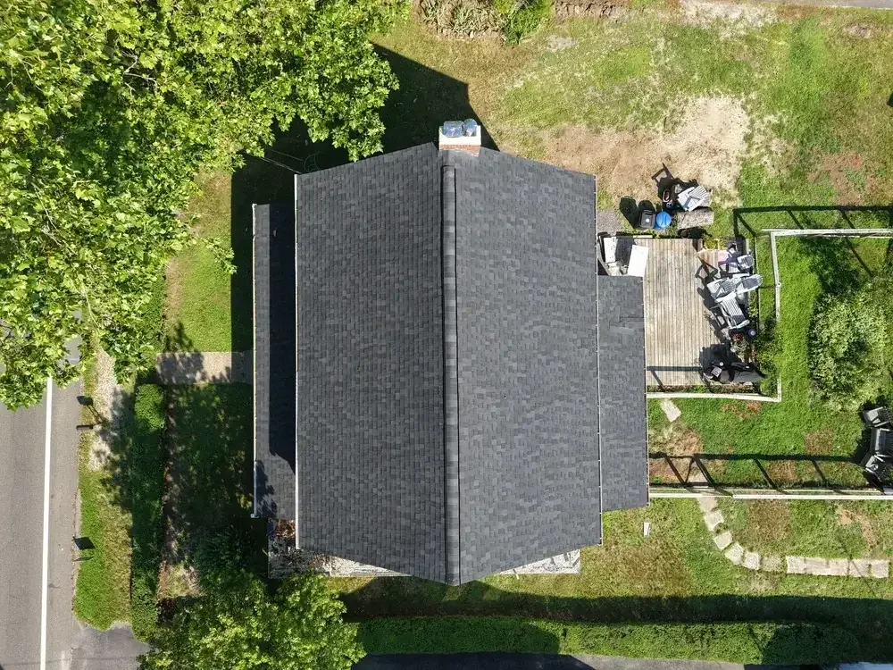 Completed commercial roofing project by GRM Roofing on a building in Central NJ