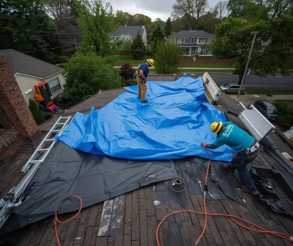 Emergency Roof Tarping in NJ: What Happens After You Call