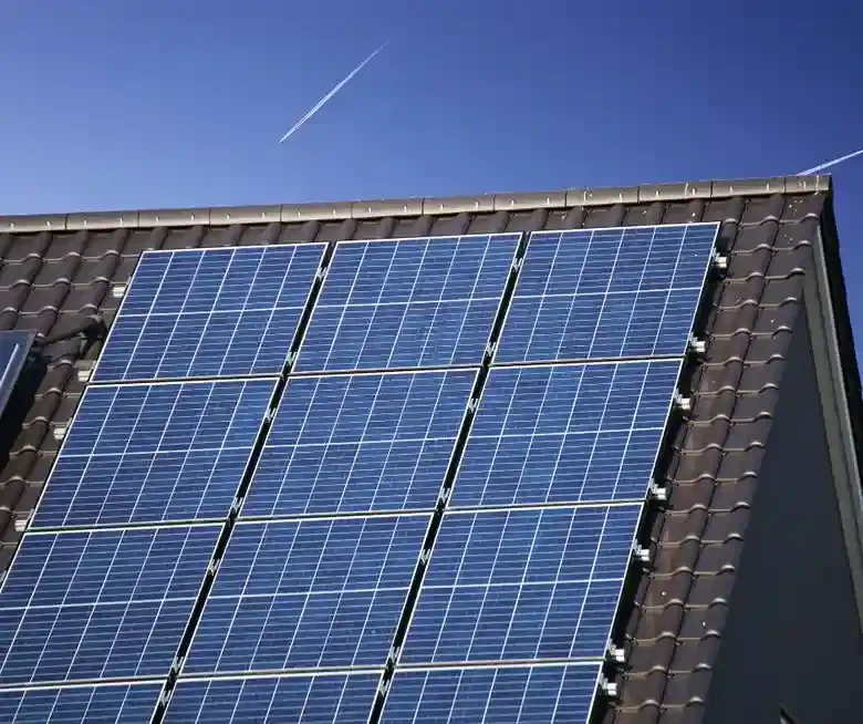Newly reset solar panels mounted on a residential roof in Little Egg Harbor, NJ by GRM Roofing