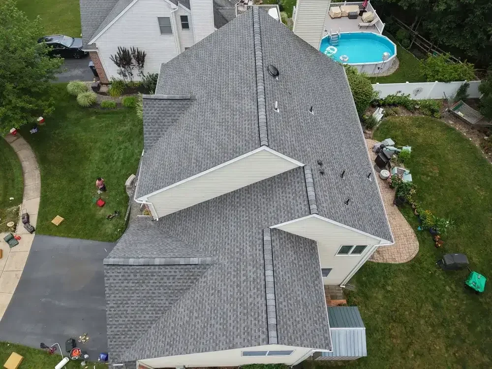 Close-up of roof leak repair being performed by GRM Roofing in Ocean County
