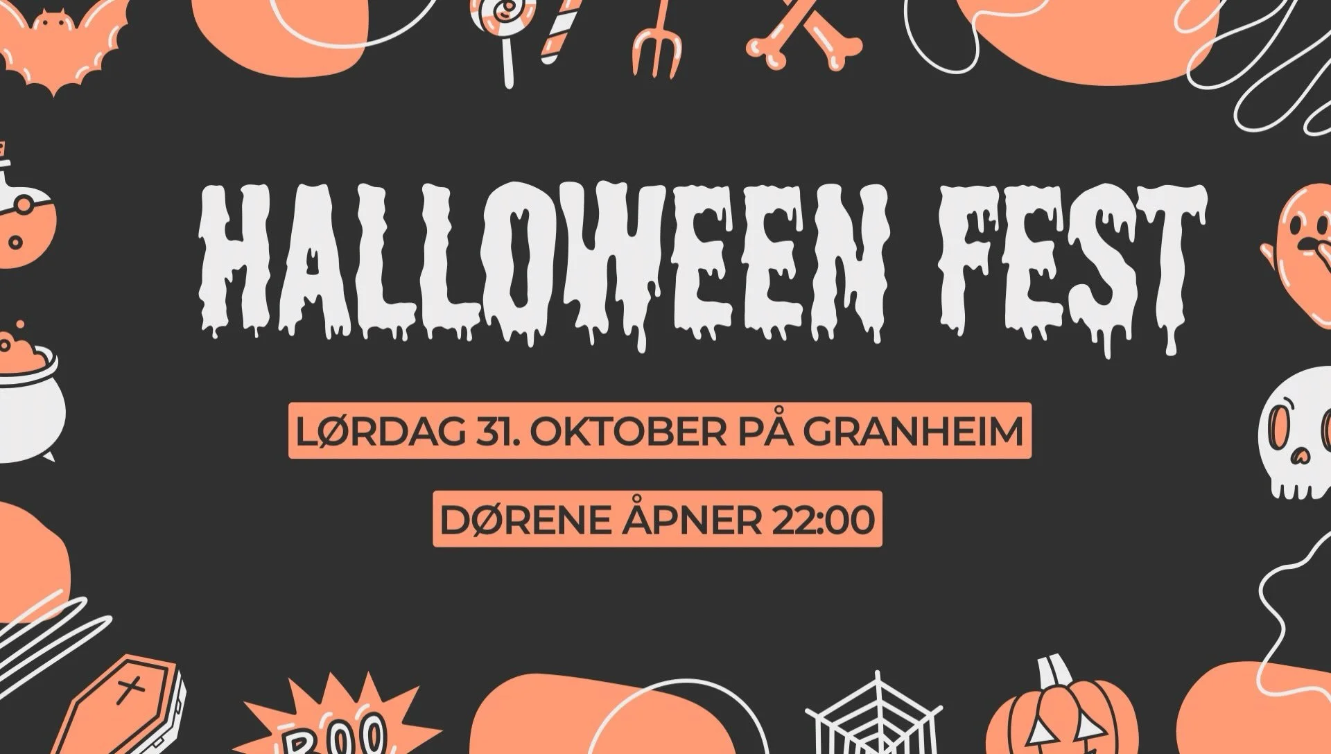 Me kj&oslash;rer selvsagt p&aring; me ein halloween fest!🎃👻

Mer info finner du p&aring; facebook🎃