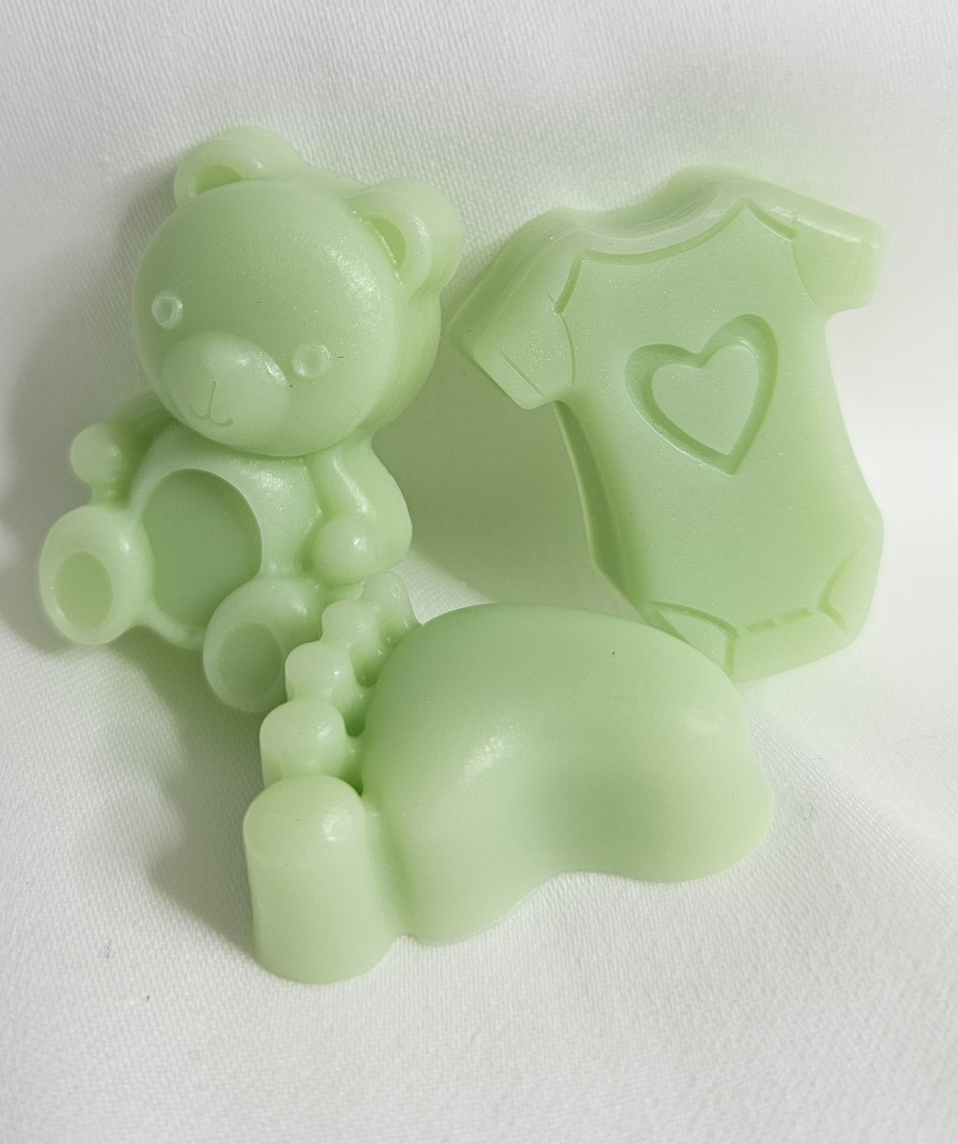 Green, Lavender, mini onesie, bear, foot