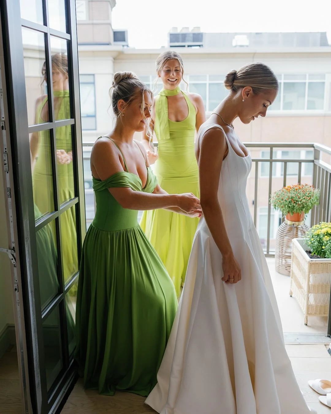 wowow as if the bridesmaids color palette wasn&rsquo;t dreamy enough, we got a rainbow thrown into the mix to make this day even more perfect! we might not have expected the rain but the lighting that came after it ended made it worth every drop 🌦️ 