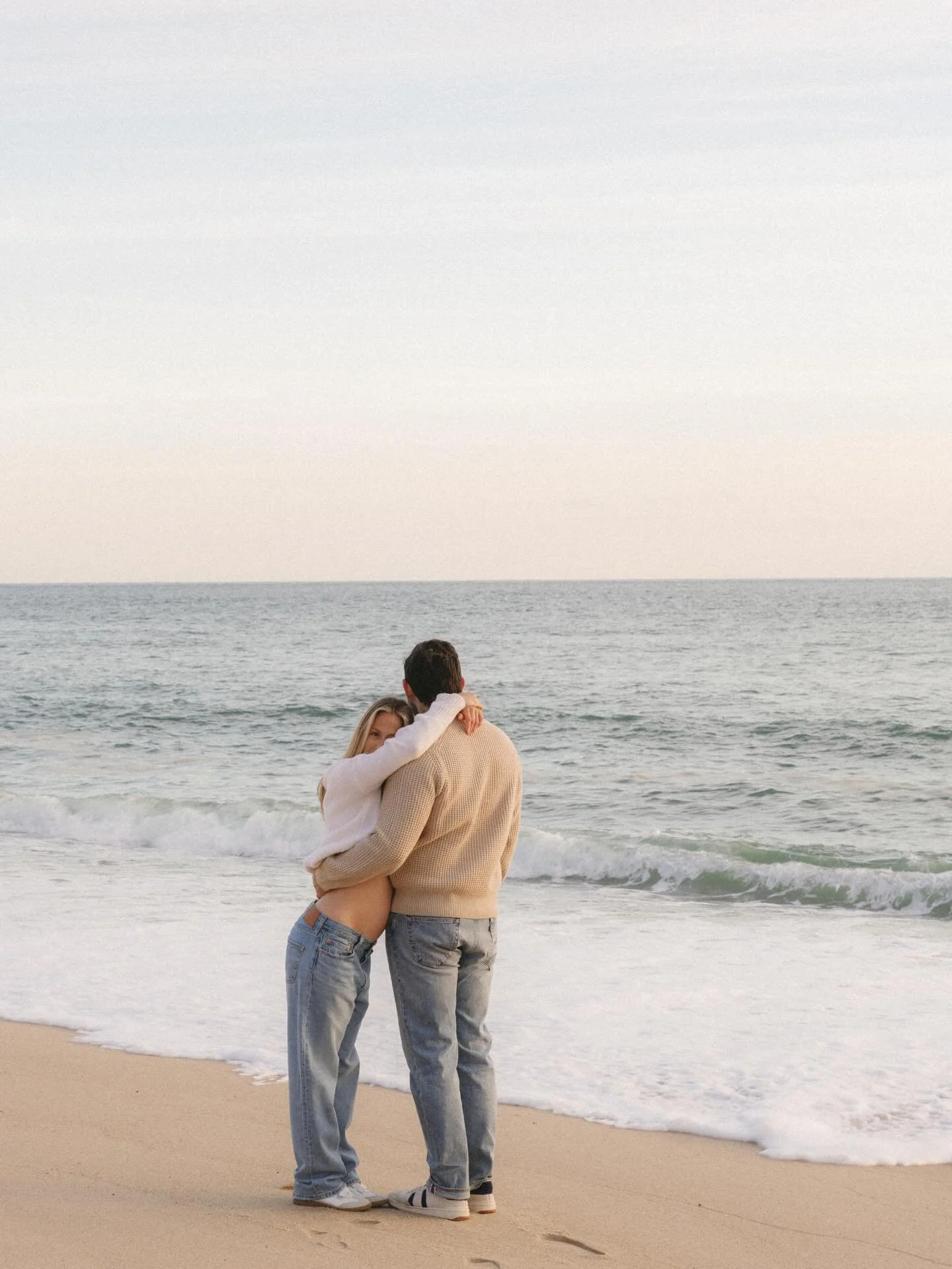 you&rsquo;d never know this was December!! golden light at Miacomet with these two cuties! 🫶🏼