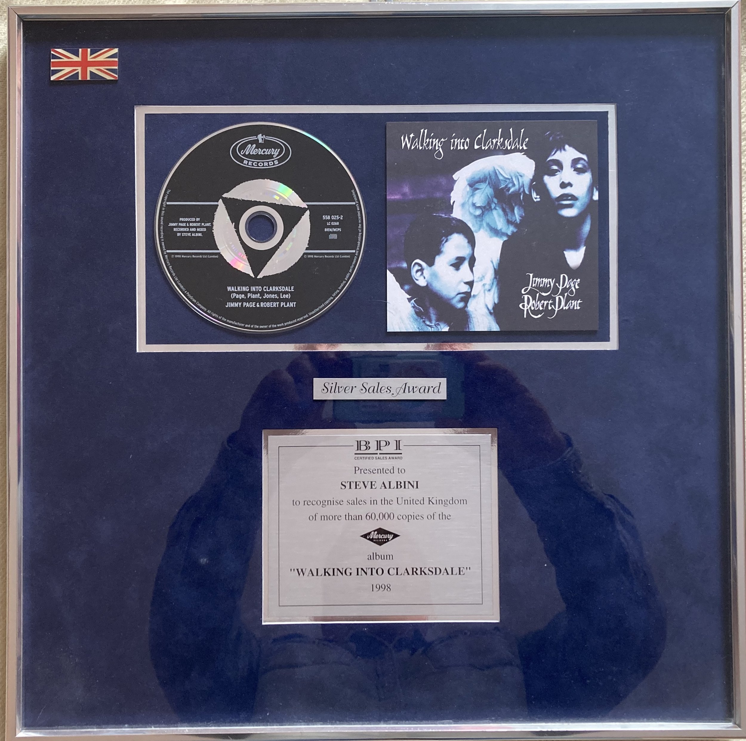 PAGE / PLANT BFI SILVER DISC AWARD FOR "WALKING INTO CLARKDALE"