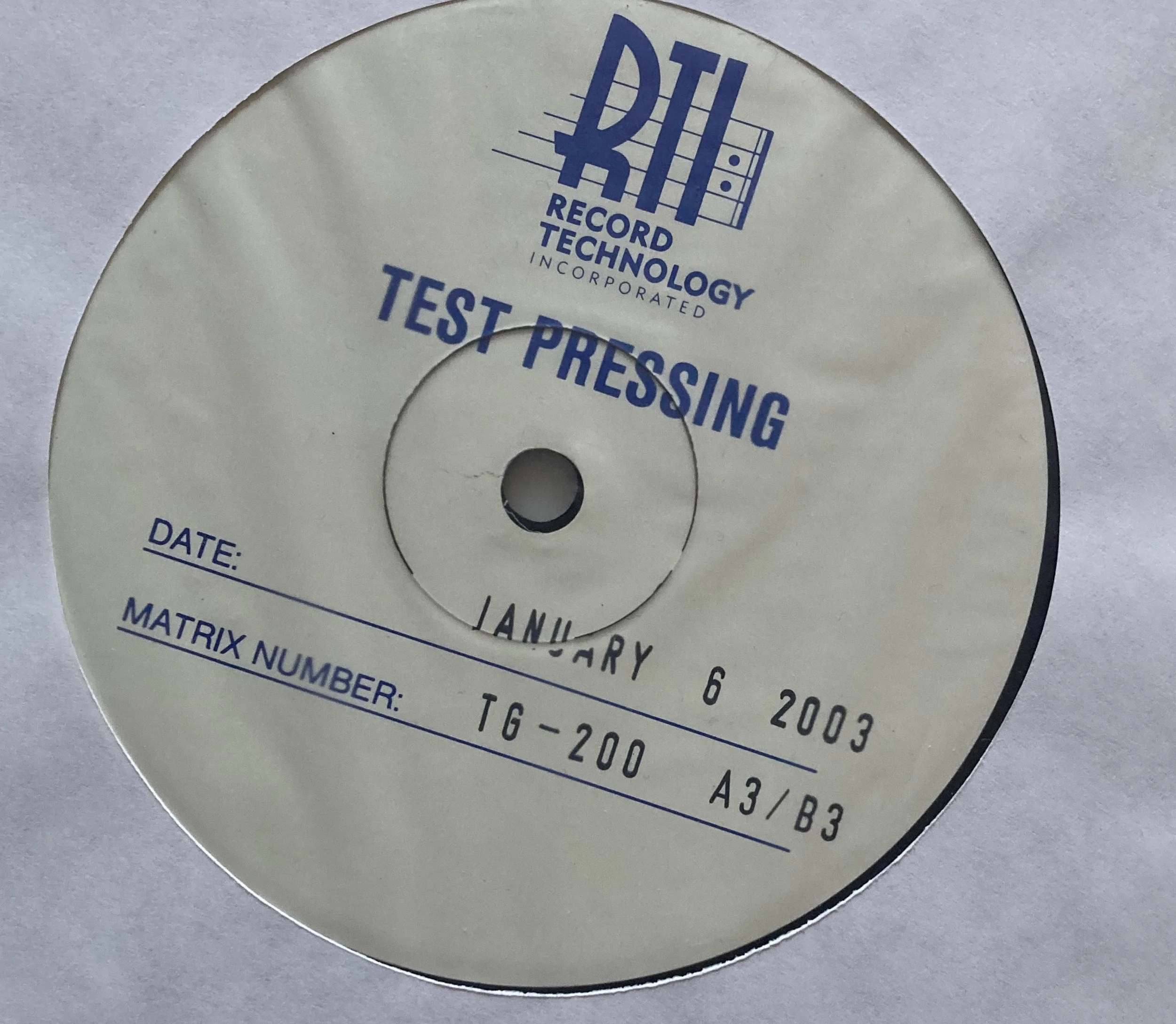 SHELLAC "Terraform" test pressing