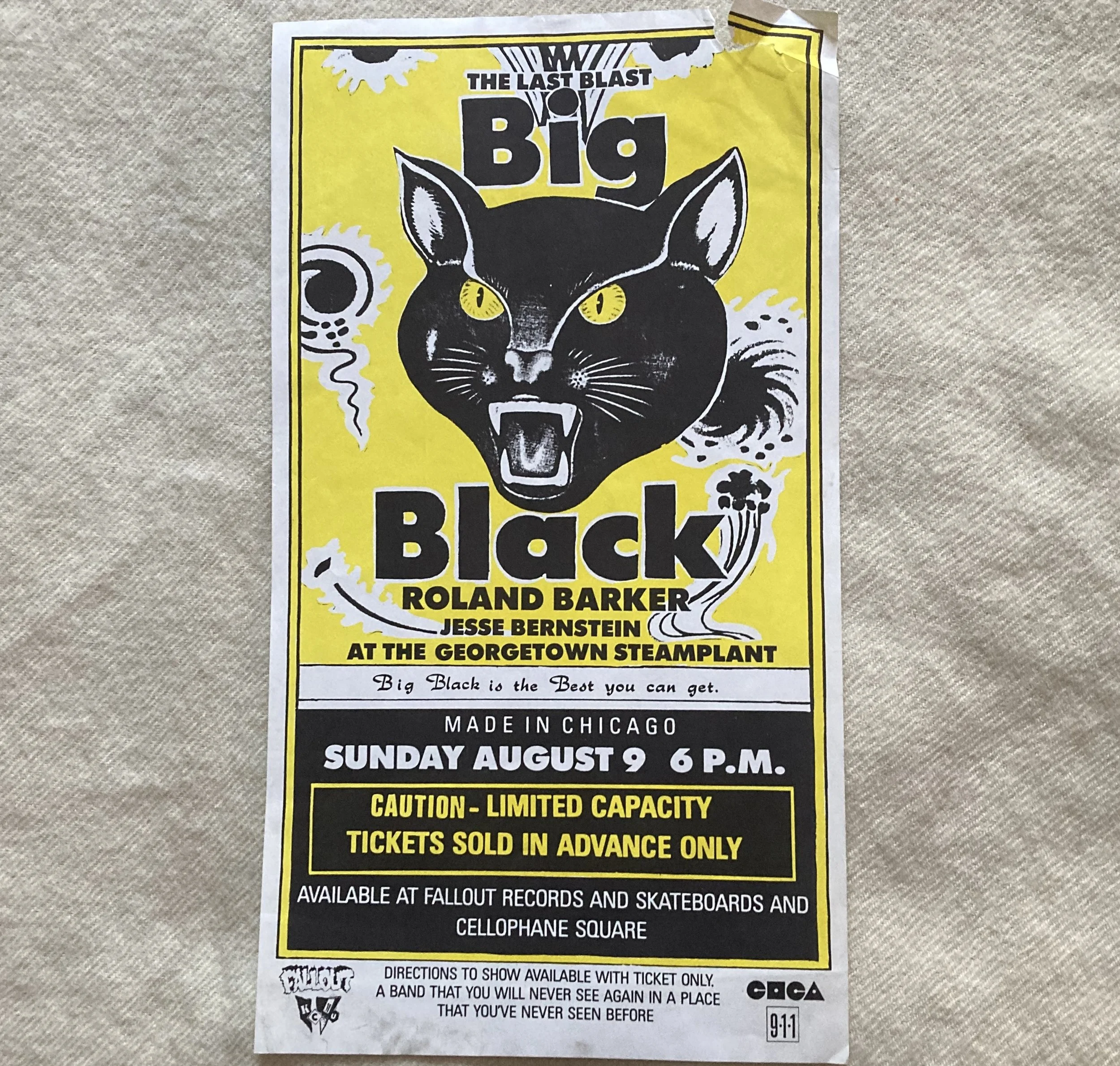 BIG BLACK "The Last Blast" Georgetown Steamplant aug. 9 '87