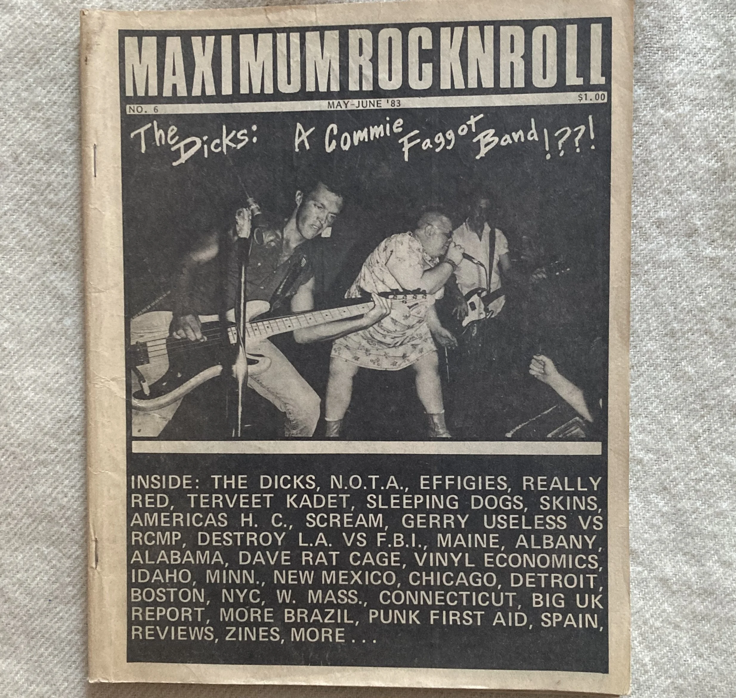 MAXIMUM ROCK & ROLL #6 "Dicks Cover"