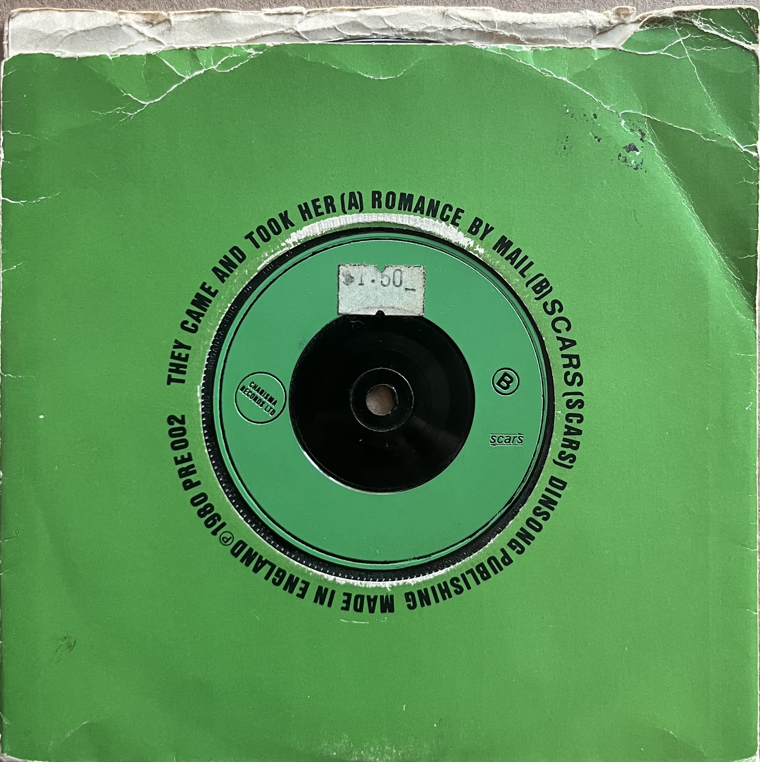 THE SCARS "They Came & Took Her" green label/sleeve has bending
